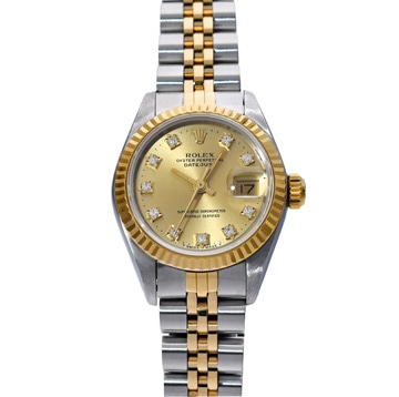 ロレックス デイトジャスト 69173G シャンパン/ダイヤモンド レディース 時計 【中古】【wristwatch】