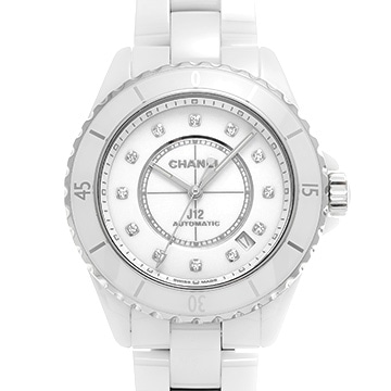 シャネル J12 キャリバー12.1 38MM H5705 ホワイトラッカー/ダイヤモンド メンズ 時計 【中古】【wristwatch】