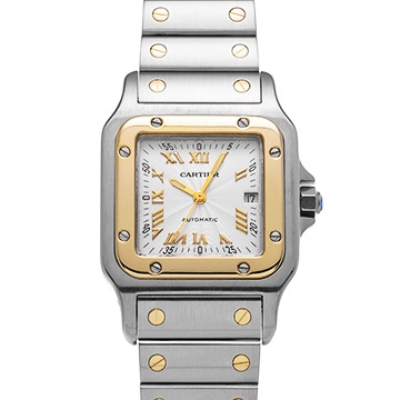 カルティエ サントス ガルベ LM W20041C4 アイボリー メンズ 時計 【中古】【wristwatch】
