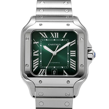 カルティエ サントス ドゥ カルティエ LM WSSA0062 グリーン メンズ 時計 【中古】【wristwatch】