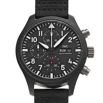 IWC パイロットウォッチ クロノグラフ トップガン IW389101 ブラック メンズ 時計 【中古】【wristwatch】
