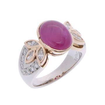 ノーブランド ルビーリング シルバー Pt900プラチナ/K18イエローゴールド YG レディース ジュエリー 【中古】【jewelry】