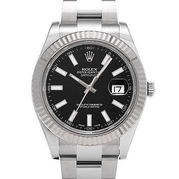 ロレックス デイトジャストII 116334 ブラック メンズ 時計 【中古】【wristwatch】