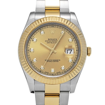 ロレックス デイトジャストII 116333G シャンパン/ダイヤモンド メンズ 時計 【中古】【wristwatch】