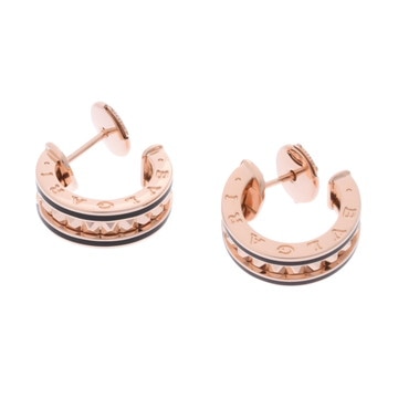 ブルガリ B.ZERO1 ロック ピアス ゴールド K18ピンクゴールド PG/ブラックセラミック レディース ジュエリー 【中古】【jewelry】
