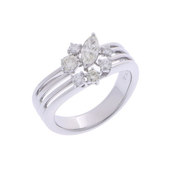 タサキ マーキスダイヤ リング シルバー K18ホワイトゴールド WG レディース ジュエリー 【中古】【jewelry】