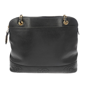 シャネル ショルダーバッグ トリプルココ ブラック キャビアスキン レディース バッグ 【中古】【bag】