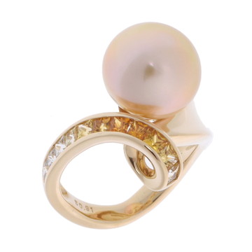 ノーブランド 白鳥 パール リング 11.4-11.6ｍｍ ゴールド K18イエローゴールド YG レディース ジュエリー 【中古】【jewelry】