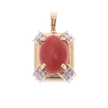 ノーブランド 珊瑚 ペンダントトップ ゴールド K18イエローゴールド YG レディース ジュエリー 【中古】【jewelry】