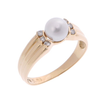 ノーブランド パールリング 5.8ｍｍ ゴールド K18イエローゴールド YG レディース ジュエリー 【中古】【jewelry】