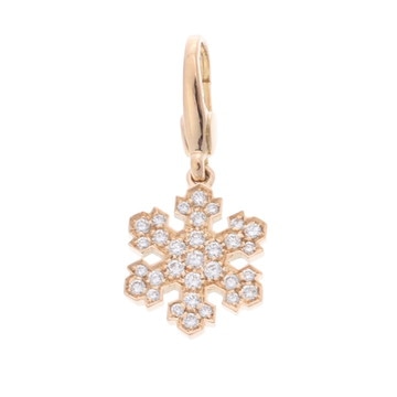 ブルガリ スノーフレーク チャーム パヴェ ゴールド K18イエローゴールド YG レディース ジュエリー 【中古】【jewelry】