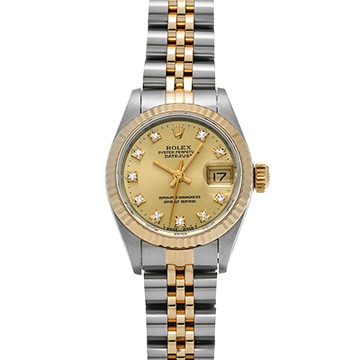 ロレックス デイトジャスト 69173G シャンパン/ダイヤモンド レディース 時計 【中古】【wristwatch】