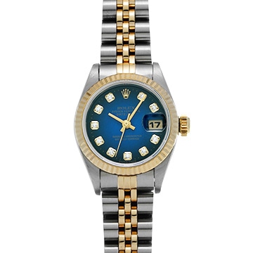 ロレックス デイトジャスト 69173G ブルー・グラデーション/ダイヤモンド レディース 時計 【中古】【wristwatch】