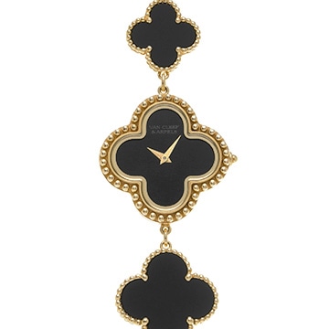 ヴァン クリーフ&アーペル ヴィンテージ アルハンブラ ブレスレット VCARO40R00 ブラック レディース 時計 【中古】【wristwatch】