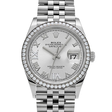 ロレックス デイトジャスト 36 126284RBR シルバー/ダイヤモンド メンズ 時計 【中古】【wristwatch】
