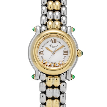 ショパール ハッピースポーツ 27/8278-22 ホワイト/ダイヤモンド レディース 時計 【中古】【wristwatch】