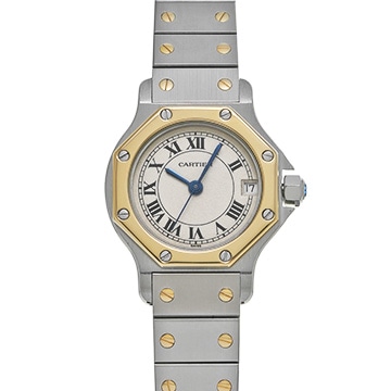 カルティエ サントス オクタゴン SM W2001683 アイボリー レディース 時計 【中古】【wristwatch】