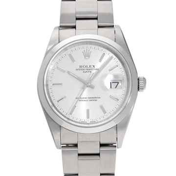 ロレックス オイスターパーペチュアル デイト 15200 シルバー メンズ 時計 【中古】【wristwatch】
