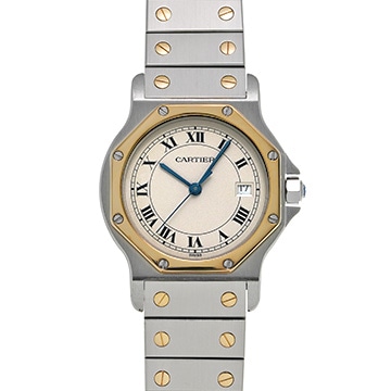 カルティエ サントス オクタゴン W2001583 アイボリー レディース 時計 【中古】【wristwatch】