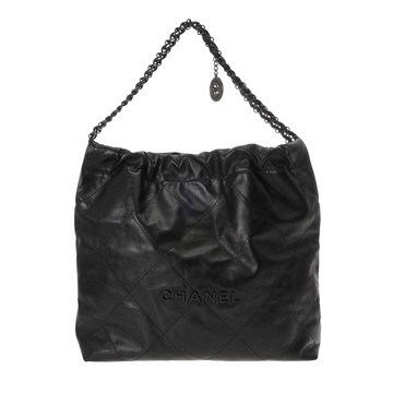 シャネル スモール ハンドバッグ CHANEL22 ブラック AS3260 シャイニーカーフスキン レディース バッグ 【中古】【bag】
