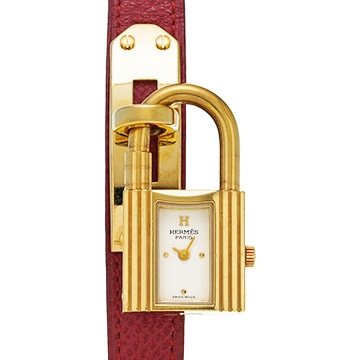 エルメス ケリーウォッチ KE1.201 ホワイト レディース 時計 【中古】【wristwatch】