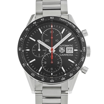 タグ ホイヤー カレラ クロノグラフ CV201AM.BA0723 ブラック メンズ 時計 【中古】【wristwatch】