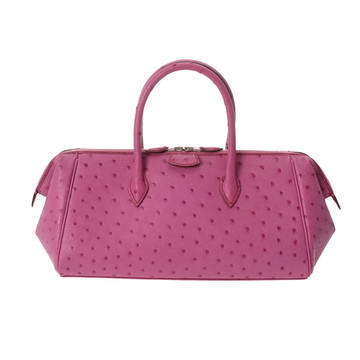 エルメス ポリバンベイ 27 フューシャピンク オーストリッチ レディース バッグ 【中古】【bag】
