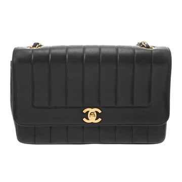 シャネル マドモアゼル チェーンショルダー ブラック ラムスキン レディース バッグ 【中古】【bag】