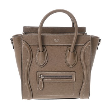 セリーヌ ラゲージ ナノ 2WAY スリ/シルバー金具 189243DRU.09SO ドラムドカーフ レディース バッグ 【中古】【bag】