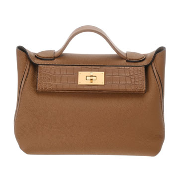 エルメス 24/24 29 ビスキュイ アリゲーターマット/トゴ レディース バッグ 【中古】【bag】