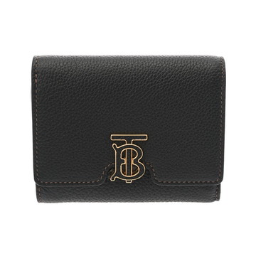 バーバリー コンパクトウォレット ブラック 8049217 グレイニーレザー レディース 財布 【中古】【purse】