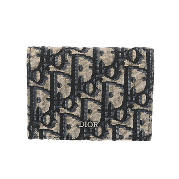 ディオール ビジネスカードホルダー ベージュ/ブラック 2ESCH178YSE_H05E オブリーク・ジャガードキャンバス レディース 【中古】【other】