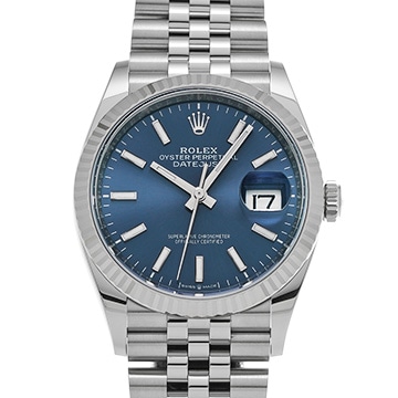 ロレックス デイトジャスト 36 126234 ブライトブルー メンズ 時計 【中古】【wristwatch】