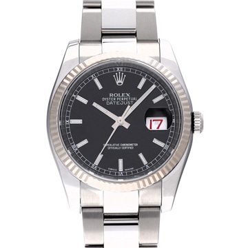 ロレックス デイトジャスト 116234 ブラック メンズ 時計 【中古】【wristwatch】