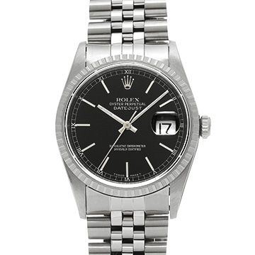 ロレックス デイトジャスト 16220 ブラック メンズ 時計 【中古】【wristwatch】