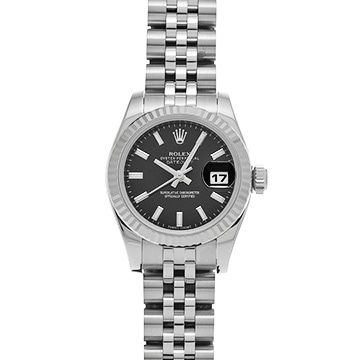 ロレックス デイトジャスト 179174 ブラック レディース 時計 【中古】【wristwatch】