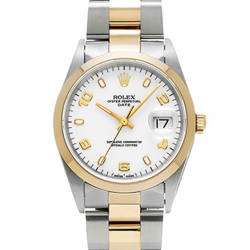 ロレックス オイスターパーペチュアル デイト 15203 ホワイト メンズ 時計 【中古】【wristwatch】