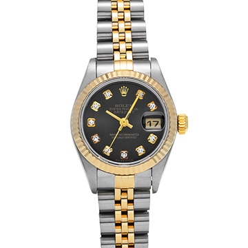 ロレックス デイトジャスト 79173G ブラック/ダイヤモンド レディース 時計 【中古】【wristwatch】