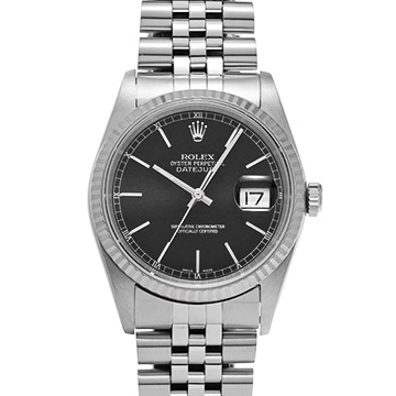 ロレックス デイトジャスト 16234 ブラック メンズ 時計 【中古】【wristwatch】