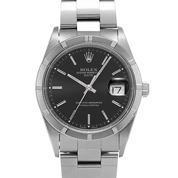 ロレックス オイスターパーペチュアル デイト 15210 ブラック メンズ 時計 【中古】【wristwatch】