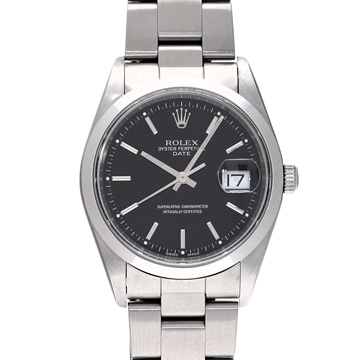 ロレックス オイスターパーペチュアル デイト 15200 ブラック メンズ 時計 【中古】【wristwatch】