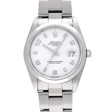 ロレックス オイスターパーペチュアル デイト 15200 ホワイト メンズ 時計 【中古】【wristwatch】