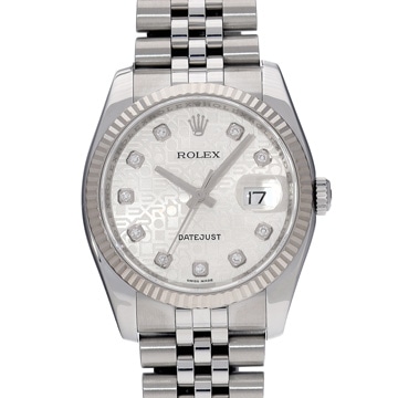 ロレックス デイトジャスト 116234G シルバーコンピュータ/ダイヤモンド メンズ 時計 【中古】【wristwatch】