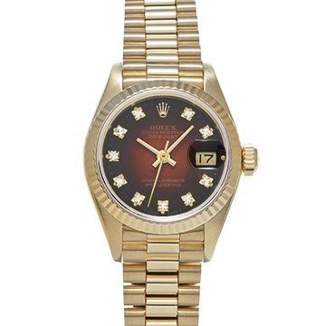 ロレックス デイトジャスト 69178G チェリー・グラデーション/ダイヤモンド レディース 時計 【中古】【wristwatch】