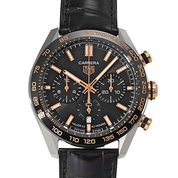 タグ ホイヤー カレラ キャリバー ホイヤー02 スポーツ クロノグラフ CBN2A5A.FC6481 ブラック メンズ 時計 【中古】【wristwatch】