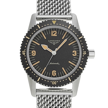 ロンジン ヘリテージ スキンダイバー L2.822.4.56.6 ブラック メンズ 時計 【中古】【wristwatch】