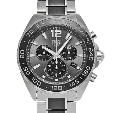 タグ ホイヤー フォーミュラ1 クォーツ クロノグラフ CAZ1011.BA0843 グレー/ブラック メンズ 時計 【中古】【wristwatch】