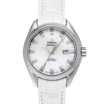 オメガ シーマスター アクアテラ コーアクシャル GMT 231.13.34.20.55.001 ホワイトシェル/ダイヤモンド レディース 時計 【中古】【wristwatch】