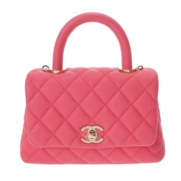 シャネル ココハンドル XXS ピンク AS2215 キャビアスキン レディース バッグ 【中古】【bag】