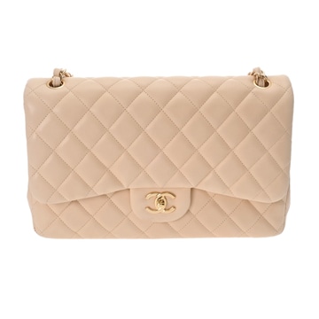 シャネル マトラッセ Wフラップチェーンショルダー 30 ベージュ A58600 ラムスキン レディース バッグ 【中古】【bag】